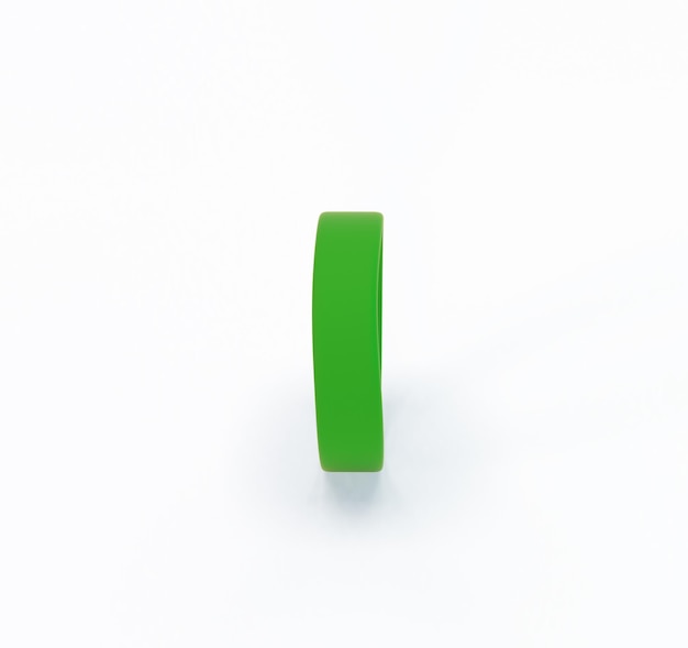 Silicone Wristband Isolated Perspective Side In White Background