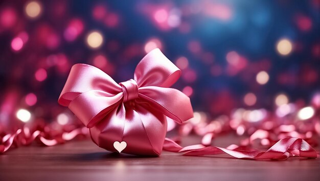 Silk bow heart beautiful background romantic