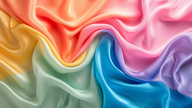 Silk colorful rainbow fabric material textile Banner background design