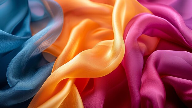 Silk colorful rainbow fabric material textile Banner background design