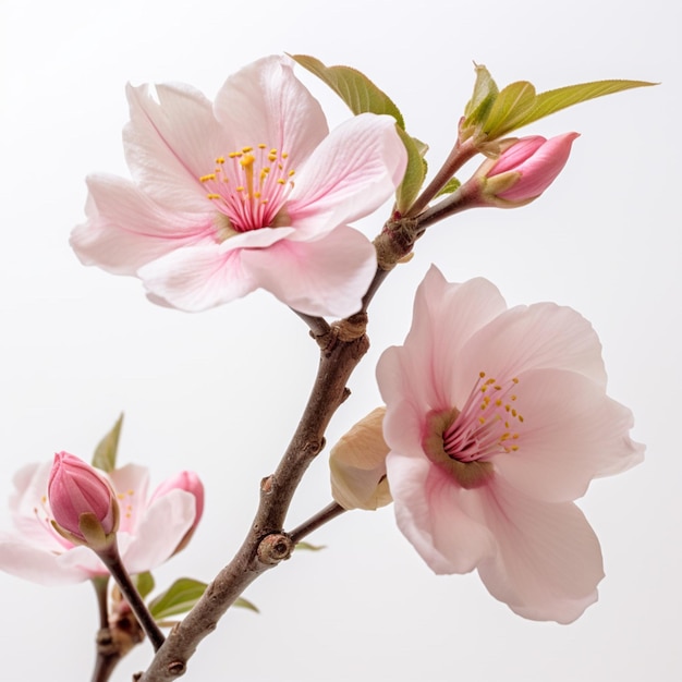 Foto fiore dell'albero di cotone di seta con sfondo bianco alto