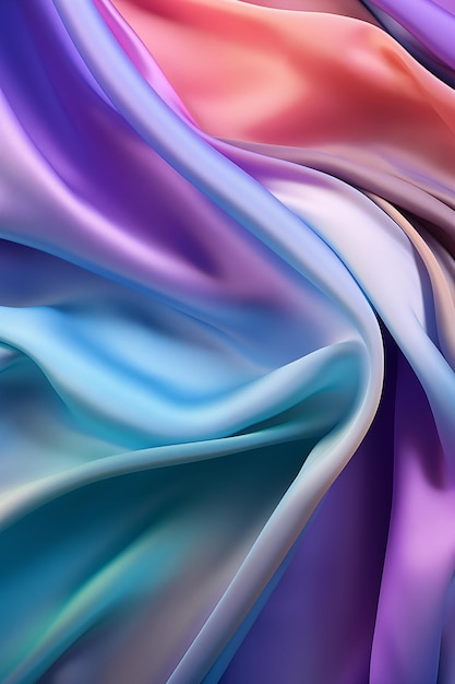 Silk fabric with bright gradient color