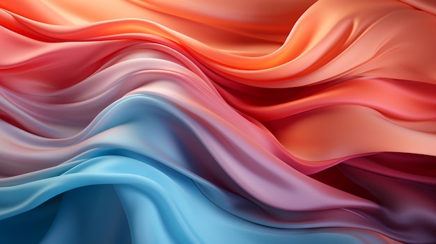 A silk fabric with a gradient of bright color