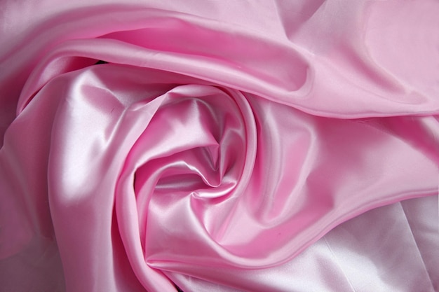 silk is beautifully draped in pink, top view