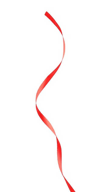 Silk red ribbon isolated on white