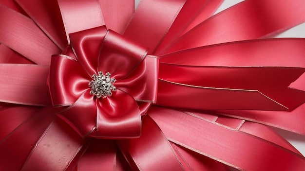 Silk ribbon with shiny bow