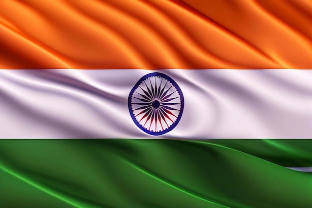 Шелковый текстурированный индийский флаг