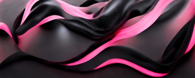 Silk wave curve texture blur neon light pink black