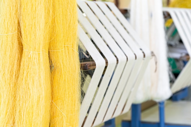 Silk weaving homemade traditional thai fabric