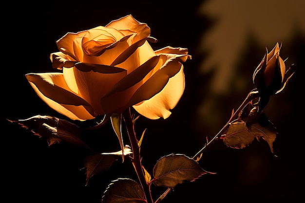 Silken splendor silhouette of a backlit rose photo