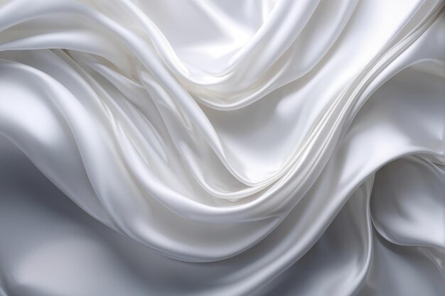 Photo silken waves of elegant white fabric