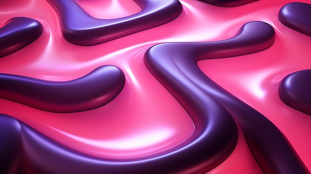ピンク と 紫 の 流動 的 な 形状 の 絹 の 波 は,輝く 色 の ダンス で 交互 に 絡み合っ て いる