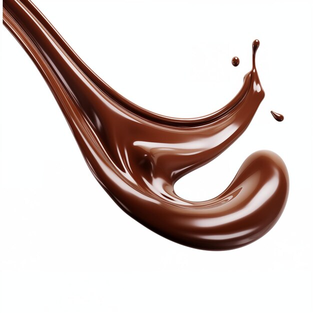 Шелковый поток блестящего шоколада создает заманчивый вихрь