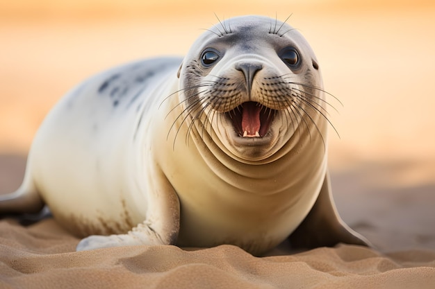 Silly by the Shore Expressive Sea Lion's Antics