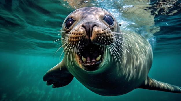 A silly seal making funny faces AI generated