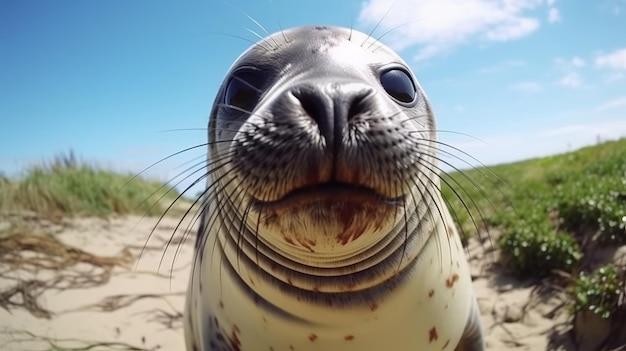 A silly seal making funny faces AI generated