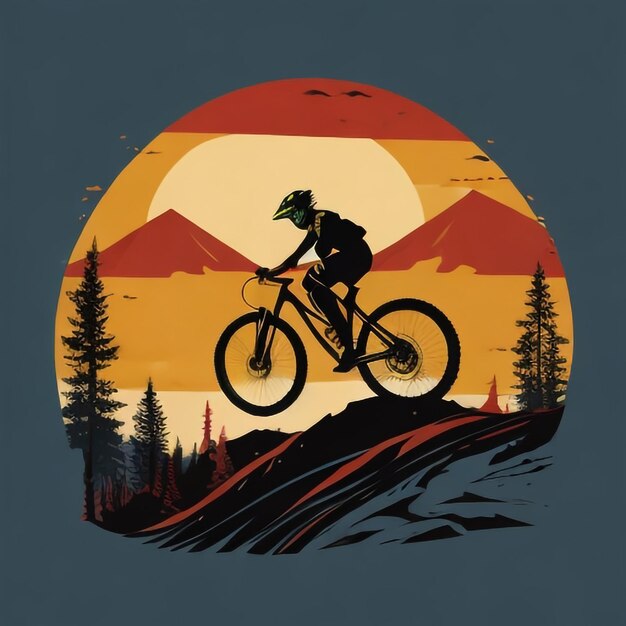 Фото siluet_mountain_bike_downhill_flat_color