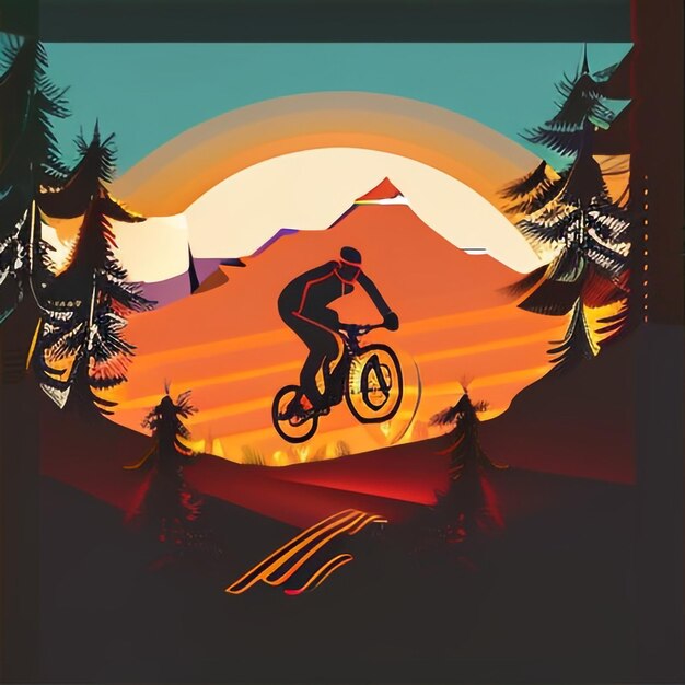 Фото siluet_mountain_bike_downhill_flat_color