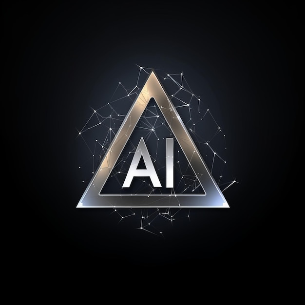 Photo silver ai unveiling the futuristic logo in transparent black