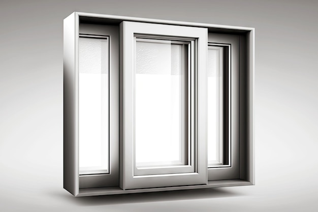 Silver aluminium windows with peepholes and other elements in design generative ai