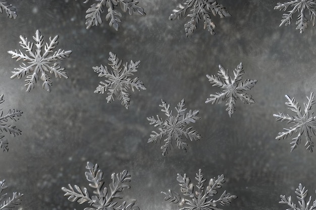 Silver background with snowflakes