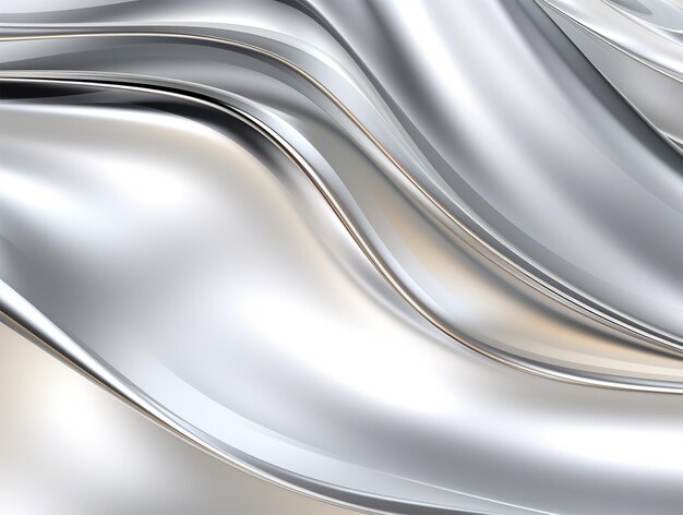 Photo silver background with waves smooth lines silver metal texture