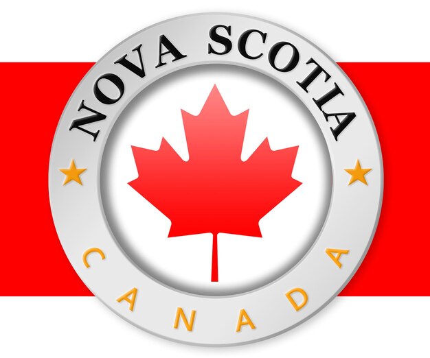 Silver badge with Nova Scotia and Canada flag