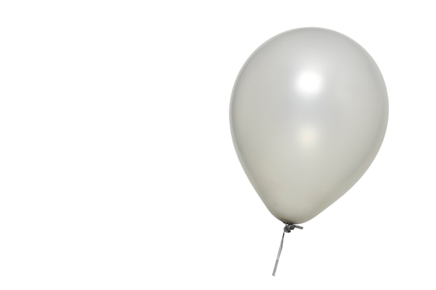 Silver Balloon Floating on white 