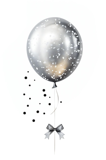 Photo silver balloons for party design invitations