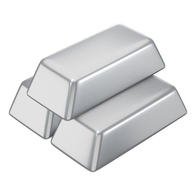 Silver bars icon 3d illustration