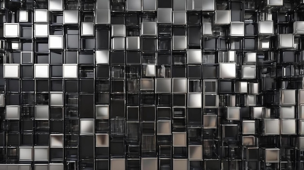 Серебряный и черный абстрактный дизайн с серебряным квадратом и серебряными квадратами
