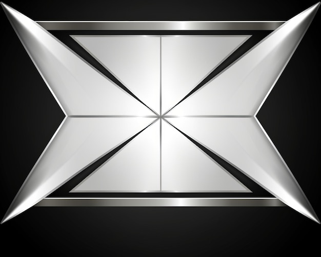 Photo a silver and black logo of a star on a black background