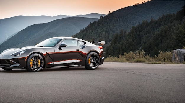 A silver and black nissan gt - r is driving on a road.