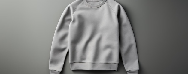 銀色の白いセーター 折りたたみなし 灰色の現代的なシームレス背景に隔離された平らな横置き ar 52 v 52 J