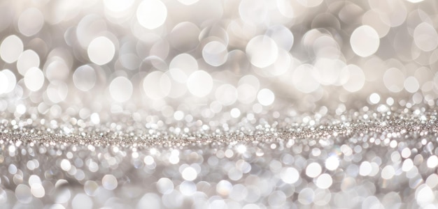 Silver Bokeh Lights on a Festive Background