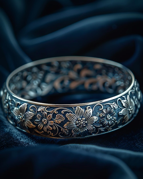 Photo silver bracelet with intricate patterns a wallpaper