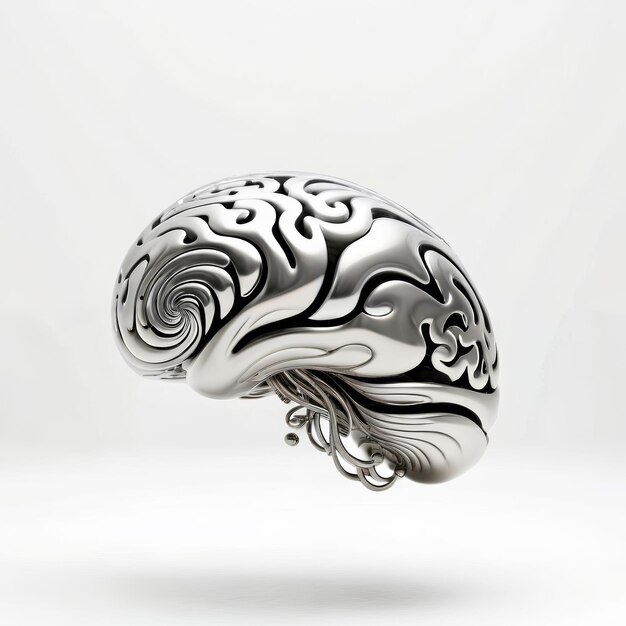 Photo silver brainshaped object