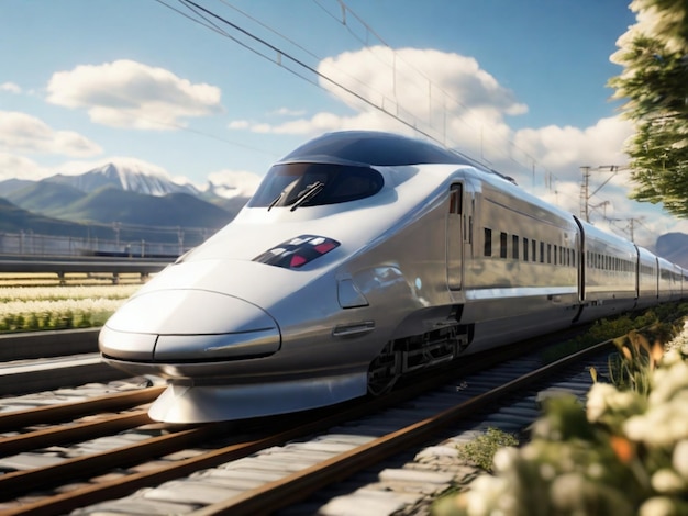 シルバー・ブレット・トレイン (Silver Bullet Train) 前面に2の数字が付いている