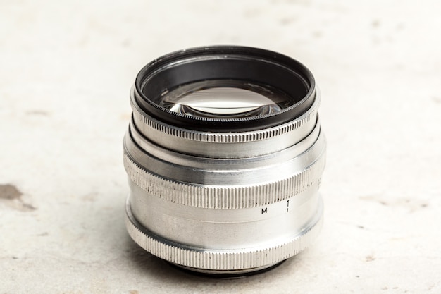 silver camera lens