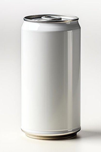 Silver can for beverage mock up style AI Generated