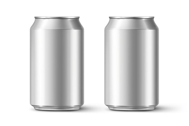 Photo a silver can of soda and a silver can of soda