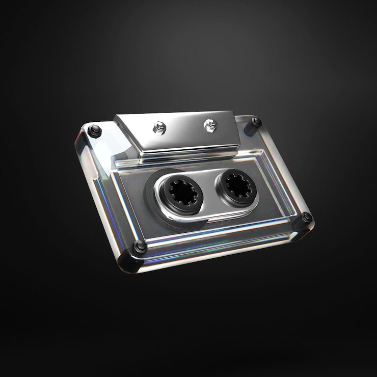 Photo a silver casette tape with a glass