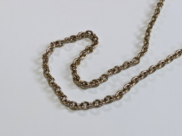 A silver chain on isolated background