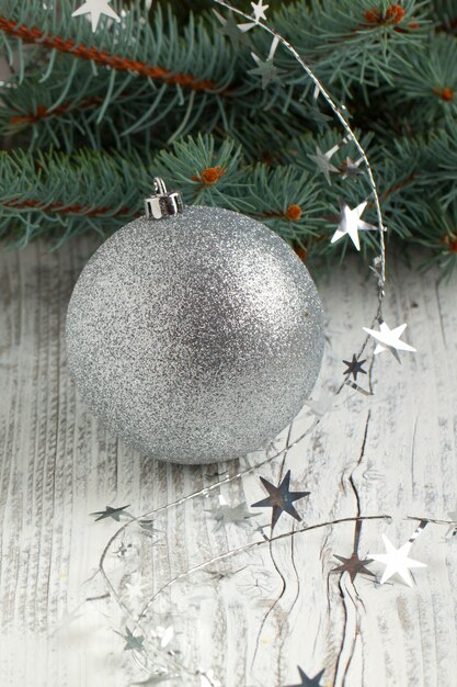 Silver christmas balls or bulb