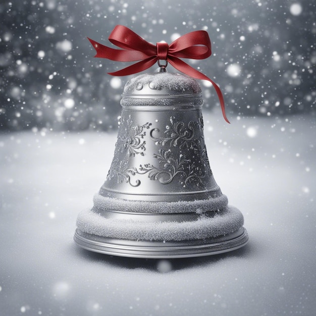 Photo silver christmas bell