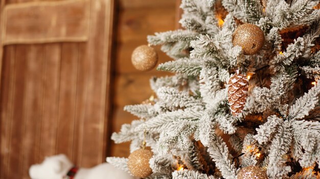 Silver Christmas tree with Golden balls