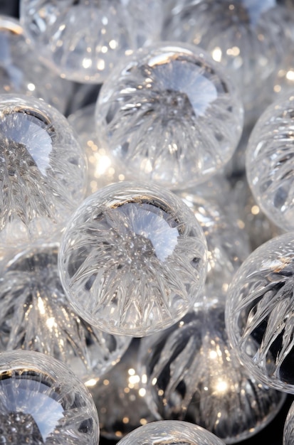 silver and clear frosted glass ornament balls