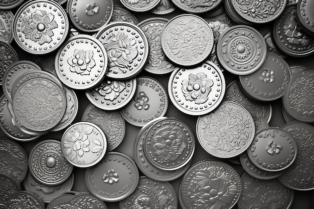 Silver coins diwali background