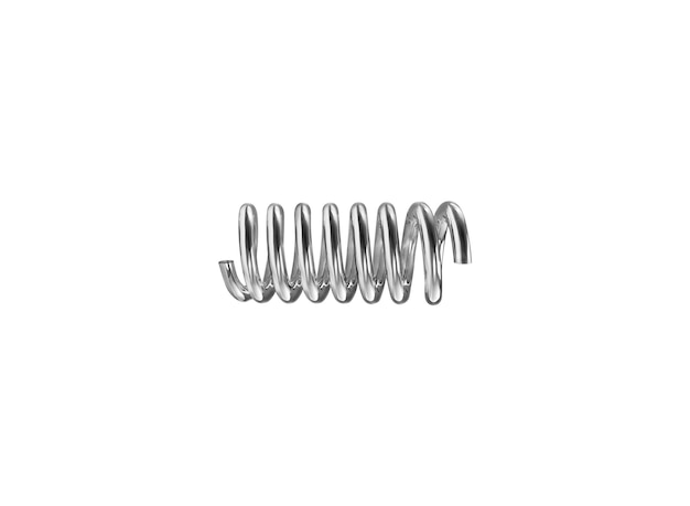 Silver color coil spring isolated over white