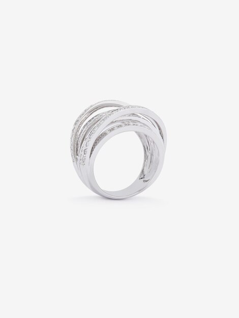 Foto anello da dita di colore argento con topazio e pietra di diamante